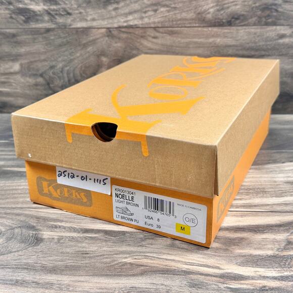 NIB Korks by Kork-Ease Noelle 8M Comfort Wedge Slide Sandals Light Brown PU - Picture 9 of 9